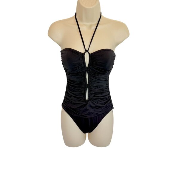 NEW Bleu by Rod Beattie Bandeau Mio One-Piece Swimsuit Black NWT - Size 4 - Picture 3 of 8